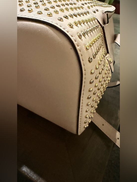 NWT MICHAEL Michael Kors Rhea Zip studded leather backpack in soft pink. main image 5